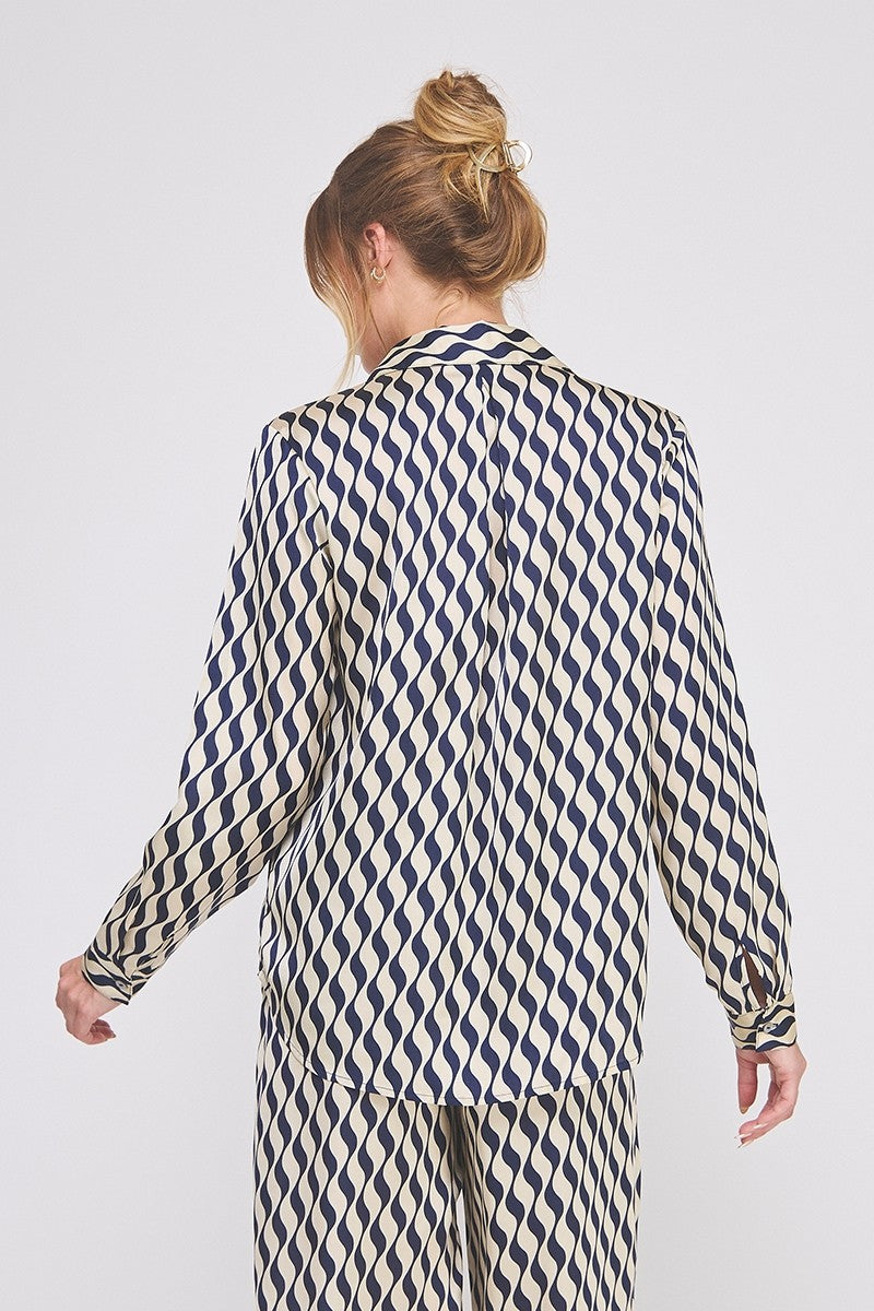 Textured Button Down Blouse